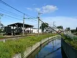 駅のそばを流れる稲生川（2009年9月）
