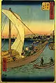 歌川広重『五十三次名所図会・桑名 七里の渡舩』