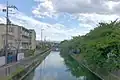第二軍道に掛かる師団橋から見た鴨川運河