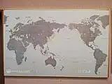 狩猟した国と年が記された世界地図