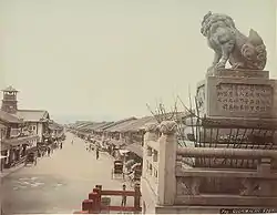 八坂神社から望む四条通 (1886年)