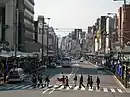 八坂神社から望む四条通 (2008年11月14日)