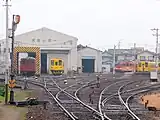 隣接する車両基地（2008年1月）