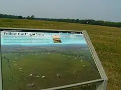 ハフマンプレーリー。手前は当時の飛行経路説明板。
