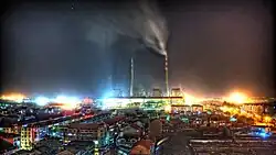 澧水南岸の石門県市街の夜景