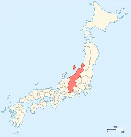 信越地方の位置
