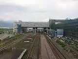 新函館北斗駅在来線ホーム建設の様子（2014年7月）