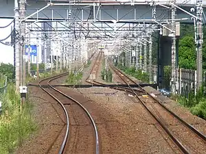 蘇我方から見た新港信号所。