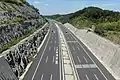 終点の豊田東JCT付近。この先は伊勢湾岸自動車道となる。
