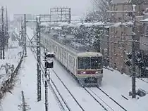 千葉市の京成千葉線みどり台駅〜西登戸駅間(2014年2月11日撮影)