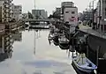 呑川の遡上場面の地点（産業道路呑川新橋、北緯35度33分39.45秒 東経139度44分16.66秒﻿ / ﻿北緯35.5609583度 東経139.7379611度﻿ / 35.5609583; 139.7379611）