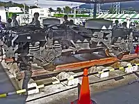 IS式軸箱支持の例（国鉄DT200形0系新幹線電車）