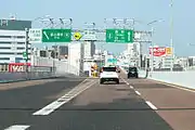 5号万場線側の分岐点。直進すると2号東山線。