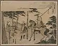 図d.歌川豊広、東海道 白須賀。享和3年(1803年)。和泉屋市兵衛。アメリカ議会図書館蔵。#五十三次図一覧33.白須賀と参照。