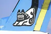 RAC機の尾翼に描かれたシーサー