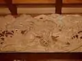 「獅子と牡丹」の木彫