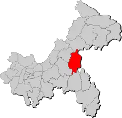 重慶市中の石柱県の位置