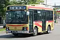 暫定塗色旧塗装車の投入中止から国際興業路線色の登場までの間に、赤と黄色を基調に「わんステップ」と呼ばれたワンステップバス塗色。わずか短期間のみ投入された。