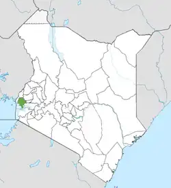 Location of Siaya County (Green)