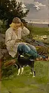 クレルヴォ(カレワラの人物)と犬(1896)