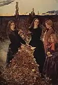秋の落ち葉（1855-6年・ジョン・エヴァレット・ミレー）