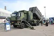 フィンランド海軍のRBS-15KA発射車両(MTO-85M)