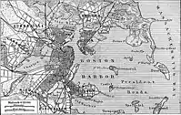 1888年のボストン港の地図ではキャッスル・アイランドは島となっている。