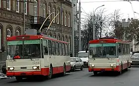 トロリーバスの主力車両・シュコダ14Tr(2003年撮影)