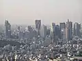 六本木ヒルズから見た高層ビル群・南東側の遠景。