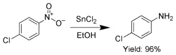 SnCl2による芳香族ニトロ化合物の還元