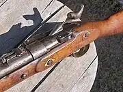スナイドル騎兵銃のブリーチ部閉鎖状態