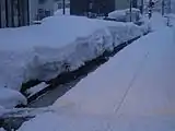 六日町駅構内に設けられた消雪溝