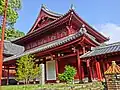 崇福寺大雄宝殿の擬宝珠付垂花柱（初層の庇部分）