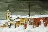 猛吹雪の後のレーロースの小道、1903年