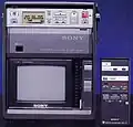 テレビと録画デッキ一体型で販売されたソニー製ベータマックス (「#ソニー・アメリカ他対ユニバーサル・シティ・スタジオ他裁判」、1984年連邦最高裁)