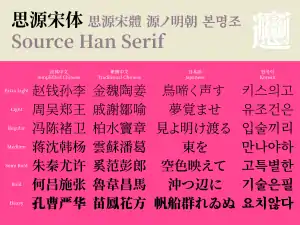 源ノ明朝(Source Han Serif)のサンプル画像