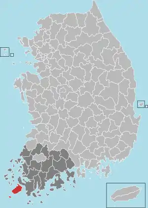 珍島郡の地図