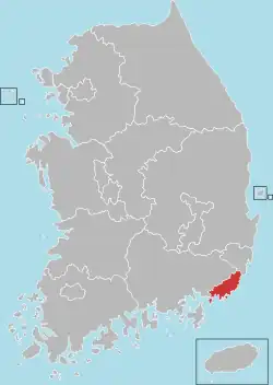 釜山広域市の位置