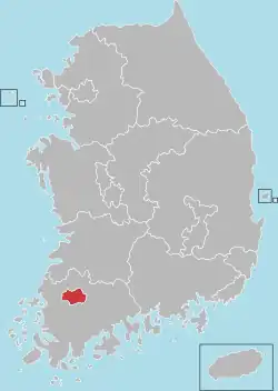 光州広域市の位置