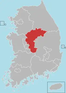 忠清北道の位置