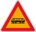 路面電車注意