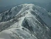 日照岳の山頂部から望む南東尾根