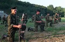 AKS74後期型を使用するソ連海軍歩兵(1990年)6Kh4銃剣を装着している