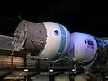 初期のソユーズ7K-OK。レスターのイギリス国立宇宙センターにて