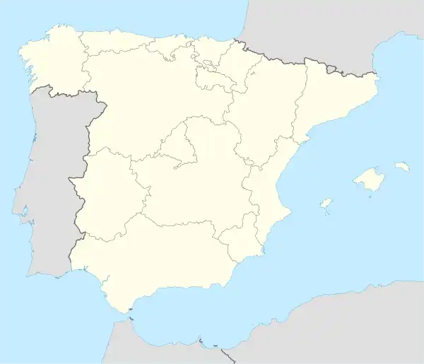 プリメーラ・ディビシオンの位置(スペイン内)