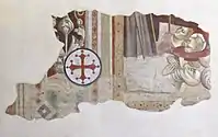 フィレンツェ、サンタ・クローチェ聖堂壁画(断片・部分、1350年頃、アンドレア・オルカーニャ作)