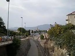 スプリト駅終端から駅を望む