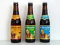 アビイビールのブランドのひとつ、『シント・ベルナルデュス（オランダ語版）』。左からパーテル、トリペル、アブト12。