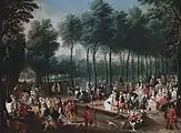 1745年頃にセント・ジェームズ・パークに集まるファッショナブルな人々。