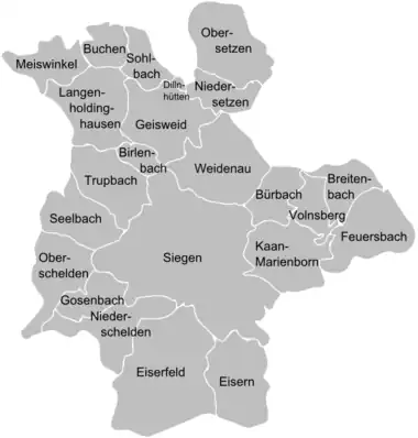 ジーゲン市区図
